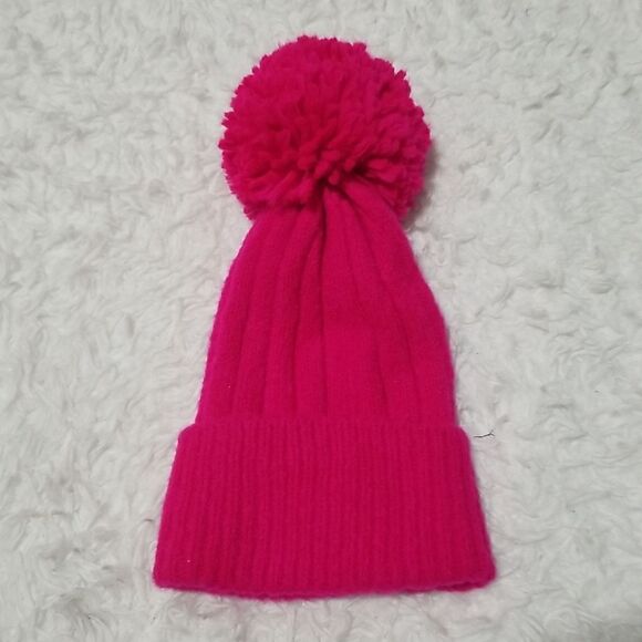 Pink Pompom Beanie Hat - Picture 4 of 4